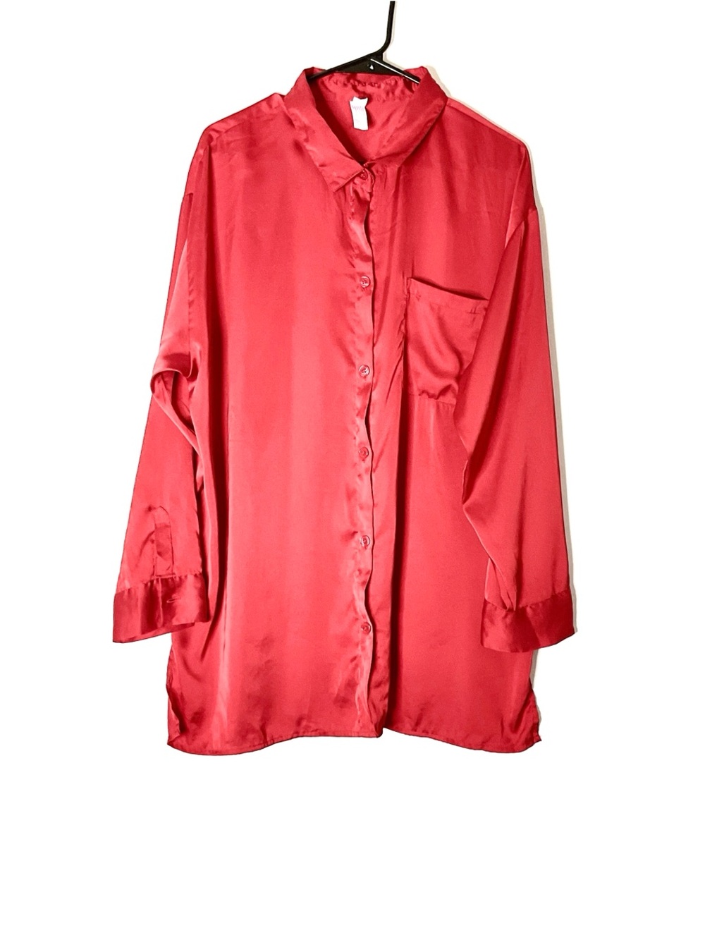 stars above Red Satin Button-Front Pajama Set - Picture 4 of 7